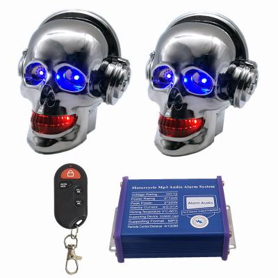 China Waterproof Creative Car Audio Anti-theft Electric Speaker Motorcycle Mp3 Device Motorcycle MP3 Skull TF Card FM Radio for sale