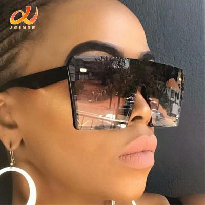 China Hot Selling PC Square Sun Glasses Female Ladies Vintage Glass Sunglasses Fashion One Piece Oversized Women Sunglasses for sale