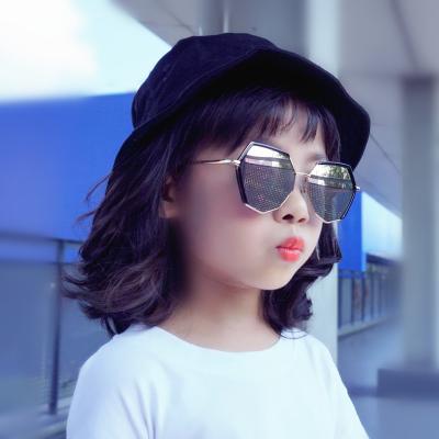 China Trendy UV400 New Fashion Kids Sun Glasses Sun Glasses Polygon Half Frame Glasses Kids Shades Sunglasses Retro for sale