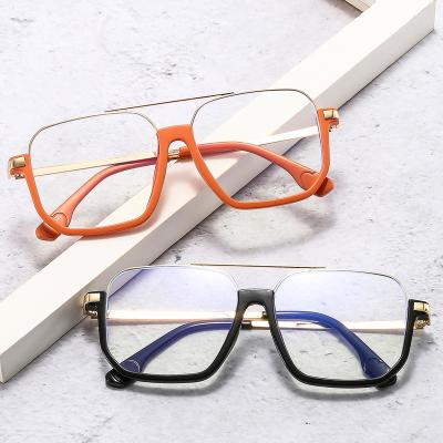 China For blue ray new generous reading glass frame anti glasses personalized single frame double beam half frame eye glasses frame fashion for sale