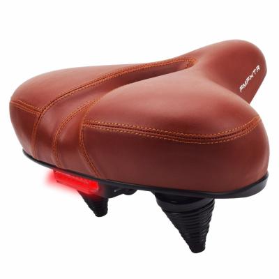 China ORIGINAL DESIGN Most Comfort Waterproof Memory Foam Bike Saddle Retro Cushion Universal Anti Dirt Shock Absorbing Bicycle Seat With Taillight for sale