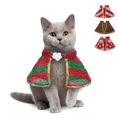 China Christmas New Year Style Pet Viable Festival Clothes Luxury Pet Cat Coat Christmas Cat Cosplay Coat for sale