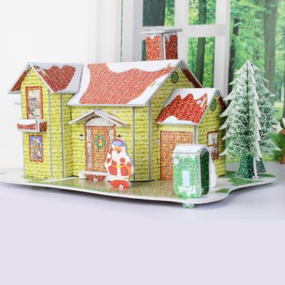 China DIY TOY Merry Christmas Gift 3D Foam Jigsaw Puzzle Christmas House Jigsaw Building Puzzle Toys for sale