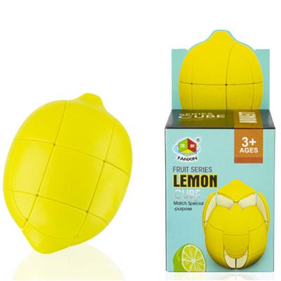 China Lemon Educational Magic Cube Toy 3x3 Educational Toys Fruit Shape Anti Stress Anti-Anxiety Simulation Smart Lemon Cube Magic Cube For Kids for sale