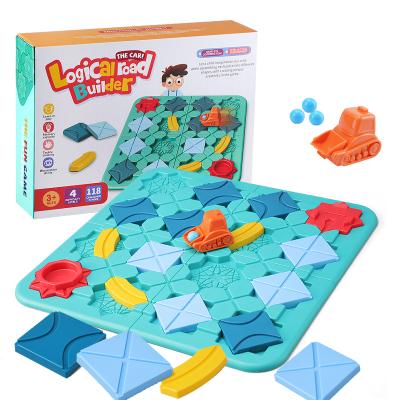 China Board Game 118 Board Game 118 Challenges Educational Brain Teaser Plastic Puzzle Track Labyrinth Car Construction Road Blocks Kids Logic Toys for sale