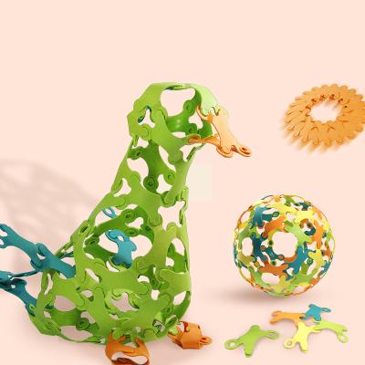 China Concentration Ability Training DIY Montessori Educational Toys For Children 3D Building Blocks Soft Toy For Parent-child Creative Color Puzzle Design Brick Toy for sale