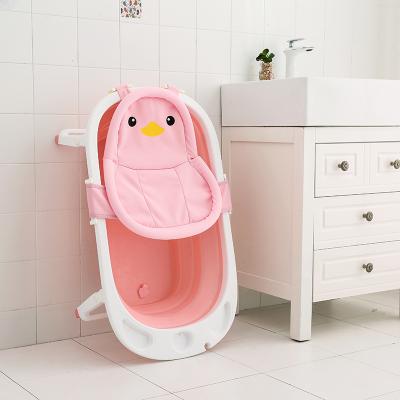 China Suitable for all baby bath tub penguin baby bath support mesh fabric bath net warm safe and comfortable infant support for sale