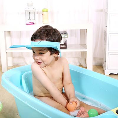 China Eco-freindly Silicone Rubber Baby Shampoo Shower Cap Baby Care Free Adjustable Soft Pad for Child Hat for sale