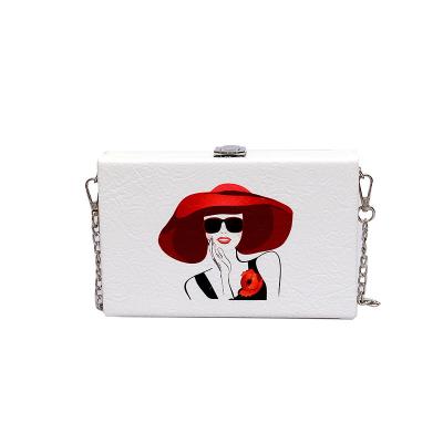 China Cute PU And Acrylic Clear Fashion Purse Clutch Bag Handbag With Chain Buckle For Girls Evening Party And Shopping for sale