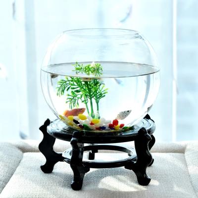 China Hot-selling 2022 Round Light Fish Tank Viable Mini Clear Glass Ponds Filter Accessories Decoration Best Fish Farming for sale