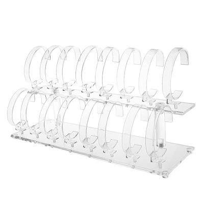 China Durable Unique Design Acrylic 2-Tier Wristwatch Bracelet Display Holder Rack For Retail Store for sale