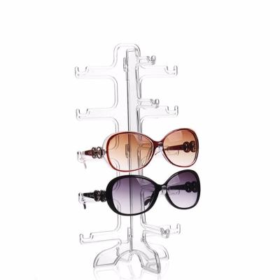 China Good Quality Detachable Crystal Acrylic Eyeglass Holder Clear Multiple Sunglasses Display Rack Sunglass Show Rack for sale