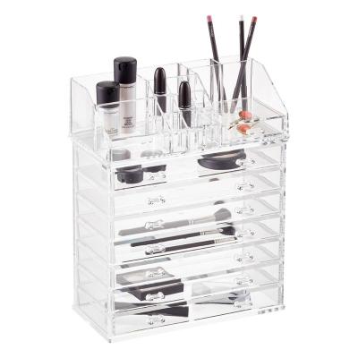 China Makeup Display/Display High Transparency Clear Acrylic Container/Organizer And Storage Organizer With Drawer for sale