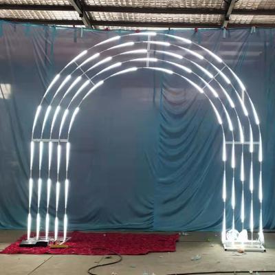 China Advertising\Promotional Backdrop\Party Wedding Metal Arch Frame Arch Decor Stage Wedding With Led Light for sale