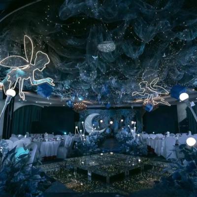 China Wholesale Gorgeous Romantic Decoration Metal Wire Ceiling Wedding Decoration for sale