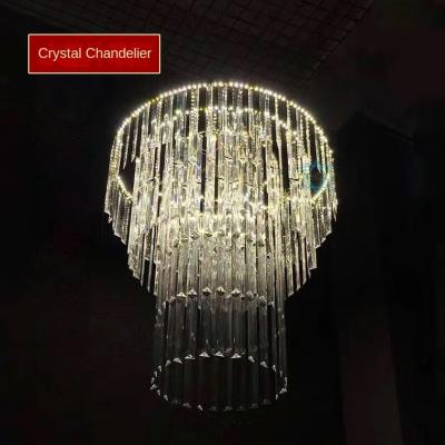 China Crystal New Three-Layer Chandelier Decoration Crystal Wedding Props Buying Window Water Supply Wafer Crystal Chandeliers for sale