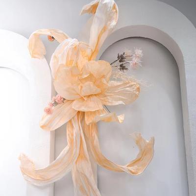 China Handmade DIY Paper Wedding Wrinkled Decorative Paper Flame Paper Molding Crumpled Paper Flower for sale