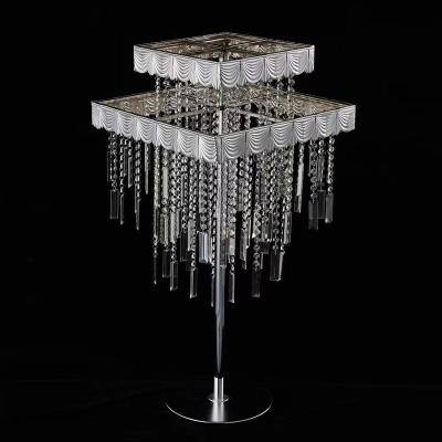 China European style crystal flower wedding table place holder crystal flower stand dining stand vase for sale