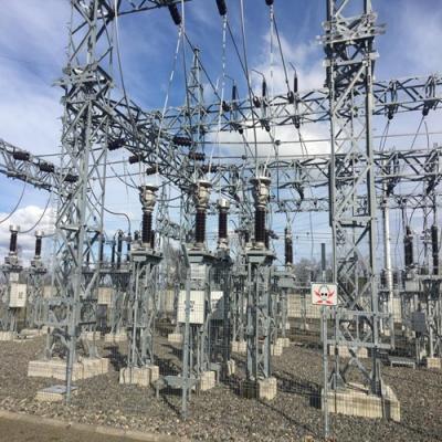 China o aço da estrutura 33kv eleva-se torre galvanizada da construção de aço da subestação à venda