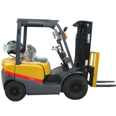 China 920mm Fork Forklift with Side Shift Cabin Solid Tire and Double Fuel EPA Certificated for sale