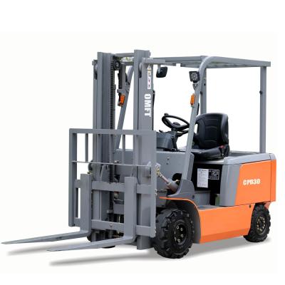 China 3000kgs Capacity 3 Tonne Four Wheel Electric Forklift for Warehouse Standard Ce ISO SGS for sale