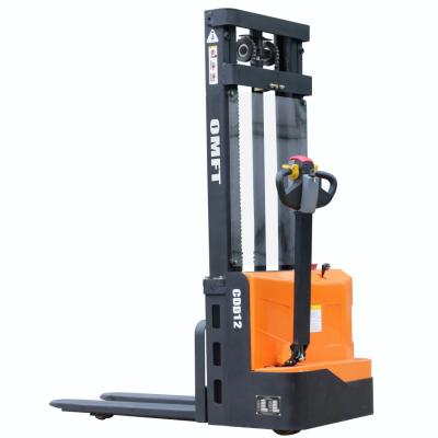 China Maximum Running Speed 3.3km/H Electric Pallet Stacker Full Electric Walking Type 1.2 Ton for sale