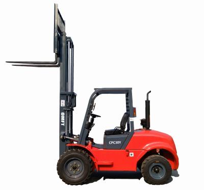 China Directly Sell 3.5 Ton 4WD Rough Terrain Diesel Forklift Truck with Steel and Rubber for sale