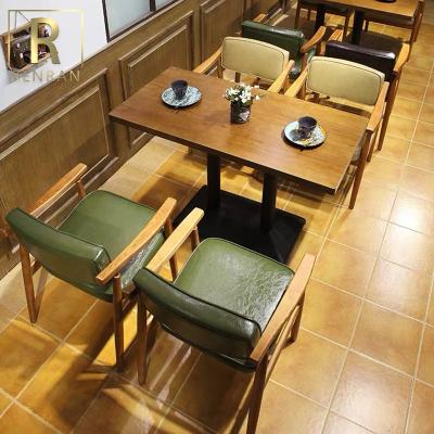 China Restaurant Specific Use Restaurant Hardware And Furniture Commercial Traditional Wooden Loft Table And Chair Set for sale