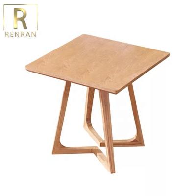 China Popular Modern Design Cafe Restaurant Tables Furniture Solid Wood Square Round Small Coffee Table for sale