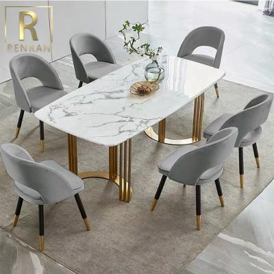 China Modern Nordic Specific Hardware Metal Specific Hardware Dining Room Furniture Set Foshan Style Foshan Marble Dining Table for sale