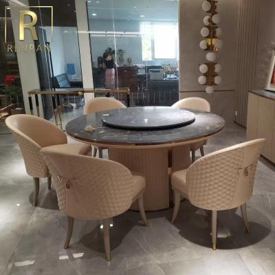 China New Design Modern Luxury Italian High Quality Modern Marble Round Top Furniture Foshan Stone Dining Tables for sale