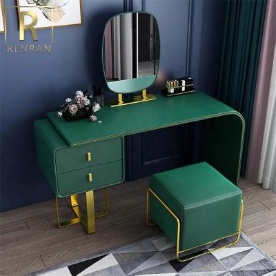 China Modern PANEL Chevron Dressing Table With Mirrors Girls Dressing Table With Drawers Foshan Furniture for sale