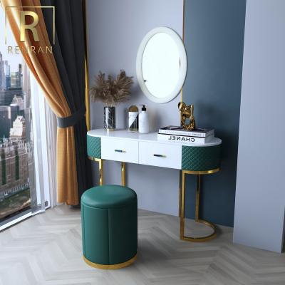 China Modern Cheap Dressing Table With Lighted Mirror Bedroom Furniture Luxury Makeup Table Sets For Girls for sale