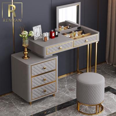 China Modern Modern Dressing Table With Mirrors And Cabinet Bedroom Furniture Makeup Sets For Girls for sale