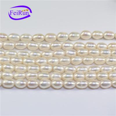 China Wholesale Pearl FEIRUN 8mm Pearl 8mm Rice AA Pearl Freshwater Cultured Real Pearls For Jewelry Making String for sale