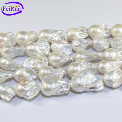 China Large Size Natural Baroque Irregular Irregular Freshwater Pearl Decoration 15x20mm Fireball Core Baroque Pearl Nucleated Pearl for sale