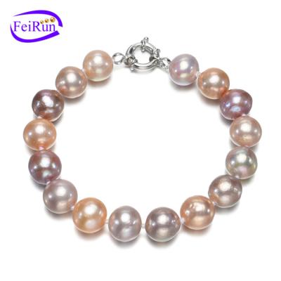 China Feirun CLASSIC Mixed Color 925 True Series 925 Sterling Silver Genuine Freshwater Natural 11-12mm Bead Bracelet for sale