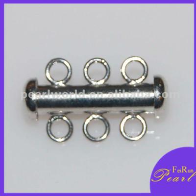 China 925 sterling silver 3 row clasp for pearl necklace clasp CH105 for sale