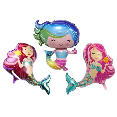 China Party Set Party Set Princess Mermaid Foil Balloons Cartoon Movie Character Size Birthday Party Decorations Large for sale