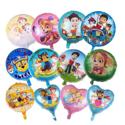 China 18inch Paw Pat Roll Foil Balloons Party Set Marshall Rubble Chase Rocky Movie Cartoon Character Birthday Party Decorations Party Set for sale