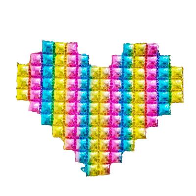 China 2022 New Gift Toy Wedding Party Decorations Rainbow Heart Shape 55 Inch Background Wall Foil Place Balloons for sale