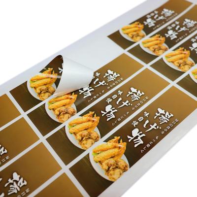 China Frozen Food Container Waterproof Plastic Seal Sticker Custom Packaging Label Muffin Roll Vinyl Packaging Label for sale