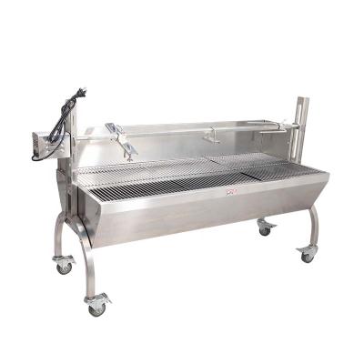 China Large Size Adjustable Factory Direct Heavy Duty Stainless Steel Spit Outdoor Rotisserie with Electric Motor 40kg Grill for sale