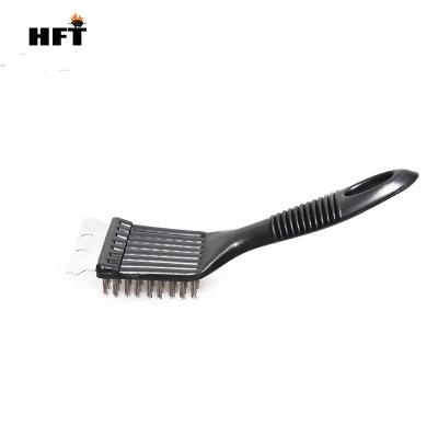 China Easily Cleaned BBQ Grill BBQ Brush With Scraper Cleaning Brush With PP Easily Handle for sale