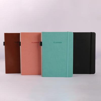 China Customized Hardcover Book PU Leather Logo Daily/Weekly/Yearly Planner Notebook for sale