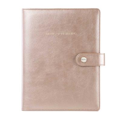 China High Quality Hardcover A5 Ring Binder Custom Diary PU Leather Meeting Notebook for sale