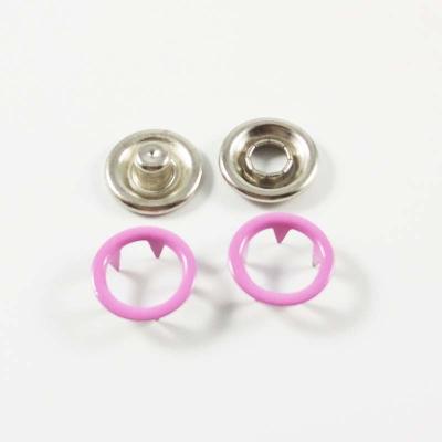 China Washable Fancy 7mm 9mm Printed Colorful Press Baby Clothing Metal Crotch Snap Fastener Buttons For Kids Clothing for sale