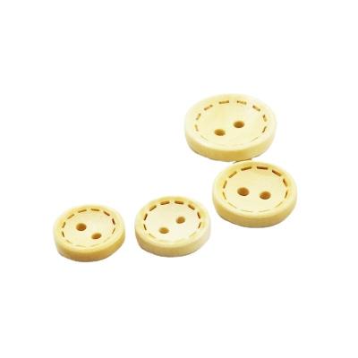 China Washable Sewing 2 Holes Natural Color Kids Logo Decoration Wooden Cunstom Engraved Vintage Recordable Button 12mm for sale