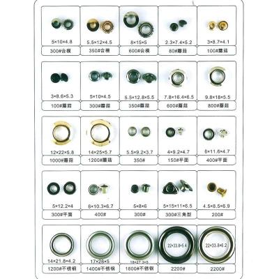 China Dry cleaning 3mm-60mm high quality wholesale brass/iron for bag shoe metal eyelet for sale