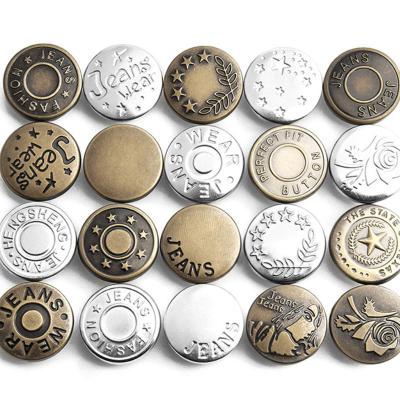 China Customized Style Washable Fast Shipped Pin Sets Brass Zinc Leg Design Character Clothing Accessories Replacement Metal Jeans Buttons for sale